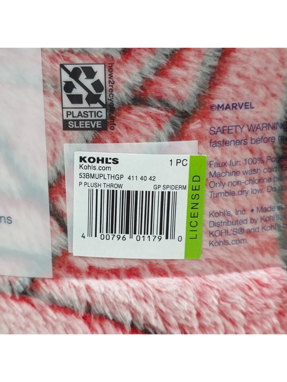 Marvel The Big One Plush Throw Supersoft Oversized 5x6 Faux Fur Spiderman Themed